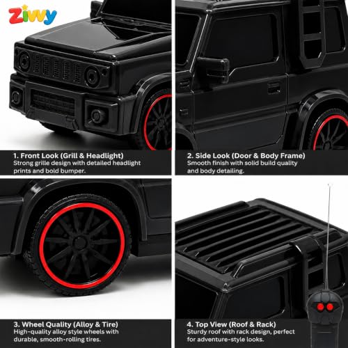 Image of Black Remote Control Car Toy | 2-Way G-Wagon | Smoke, Music & LED Light | Toy Car for Kids | High-Speed RC Car | Toys for Boys & Girls 7-14 Years | Birthday Gift for Kids