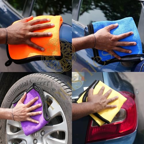 Image of MUSHIES Microfiber 800 GSM Cloth (Brown, 40x40 cm, Pack of 1) Double Layered Highly Absorbent Heavy Plush Microfibre Towel Cloth for Car Cleaning, Washing, Drying, Polishing & Detailing