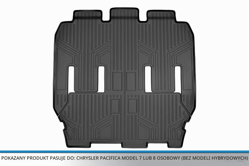 SMARTLINER Dywaniki podłogowe 2. i 3. rzędu, czarne do modeli pasażerskich Chrysler Pacifica 7 lub 8 bez modeli hybrydowych