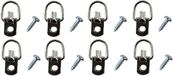 10008B 2 Hole D Ring Hangers with Screws 50lb 8pack