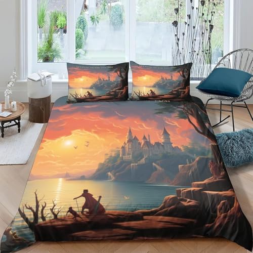 Ensemble de literie avec paysage architectural alpin housse 3D - 2