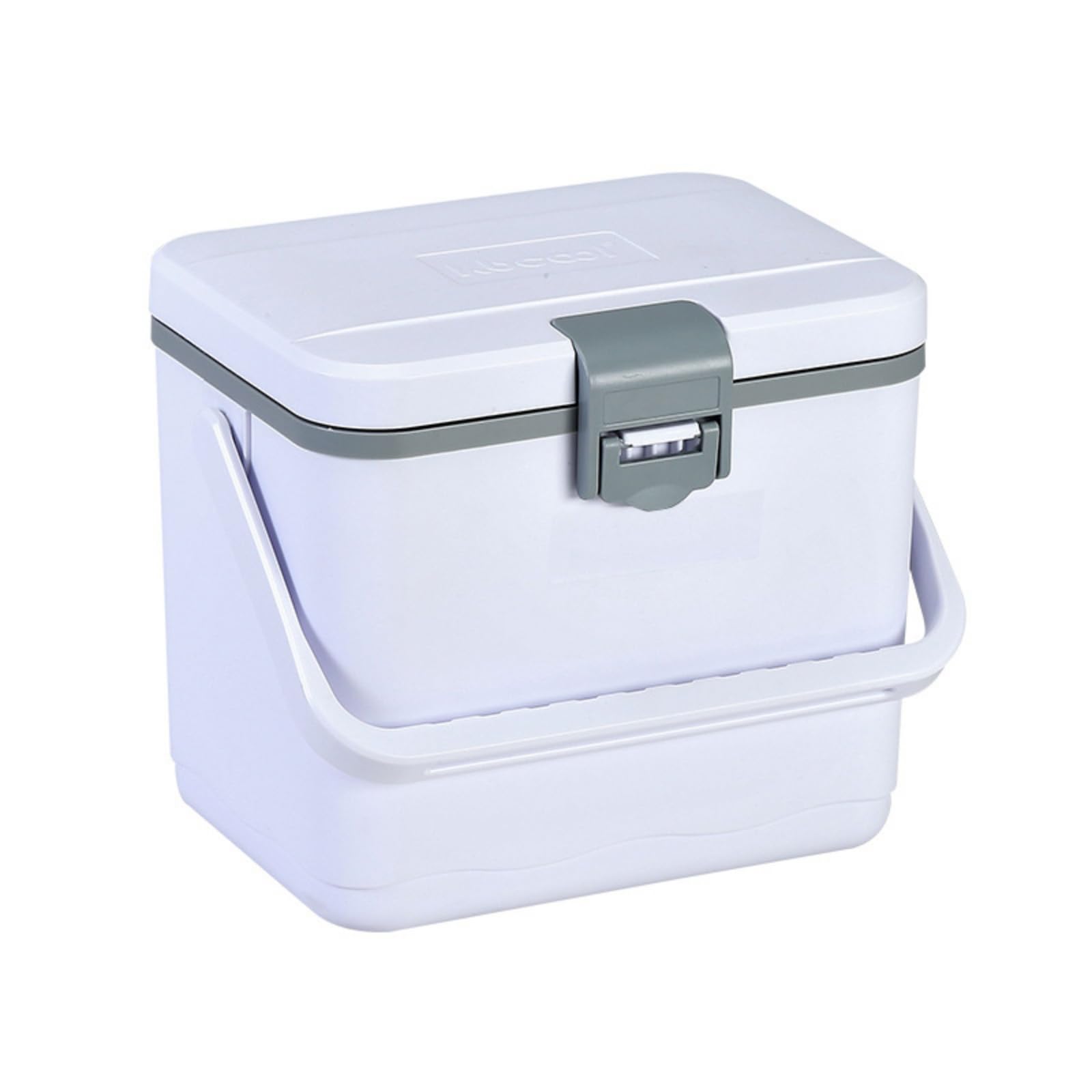 Kühlbox Isolierbox Vorratsbehälter Kühlbehälter mit Stabilem Gehäuse Und Tragegriff Sichere Frontverriegelung Und Flachem Deckel aus für Camping, Weiß, High-End PU