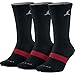 Nike Jordan Men's Dri-Fit Crew Socks Large (shoe size 8-12) (Black/Red)