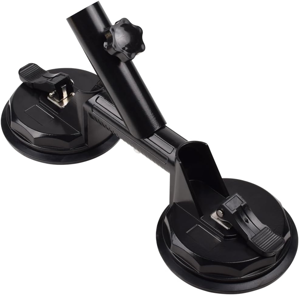 Suction Cup Type Vehicle Flagpole Bracket Aluminum Alloy for Car RVs, Suction Cup Flagpole Holder, Universal Strong Suction Stable Holds Flags Compatible with Camper, Truck, Boats, Yachts