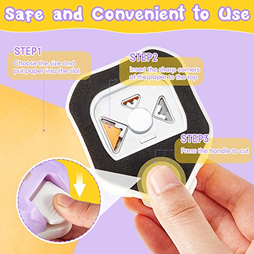 Creative Pattern Corner Punch 2 Pcs 3 In 1 Corner Cutter 3 Shapes Hole Punch Paper Pattern Cutter Craft Corner Punch Rounder For Crafting, Scrapbooking Supplies, Business Card, Photo (Yellow, Purple) #TOP4