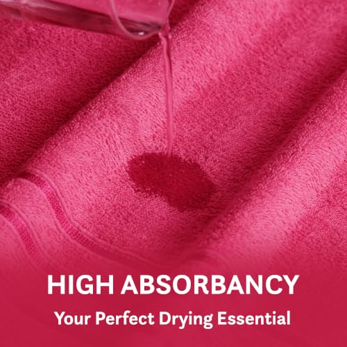 Image of Trident Hand Towels, 100% Cotton, Highly Absorbent, Super Soft, 2 Piece Set, 400 GSM, Spa Towel, Comfort Living Towel-Candy Glow