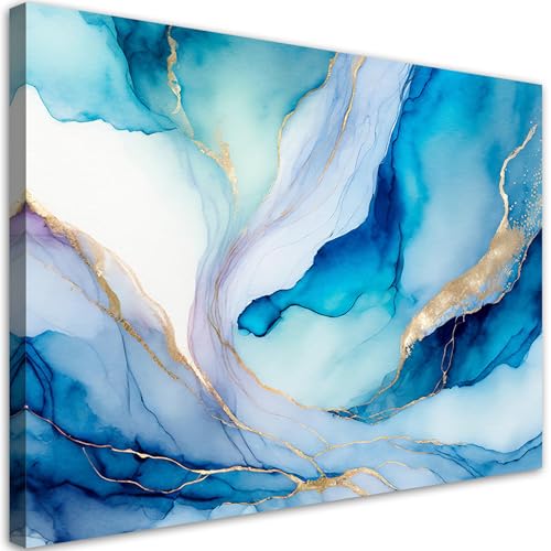 Impression sur toile abstraite bleu pour une décoration chambre apaisante