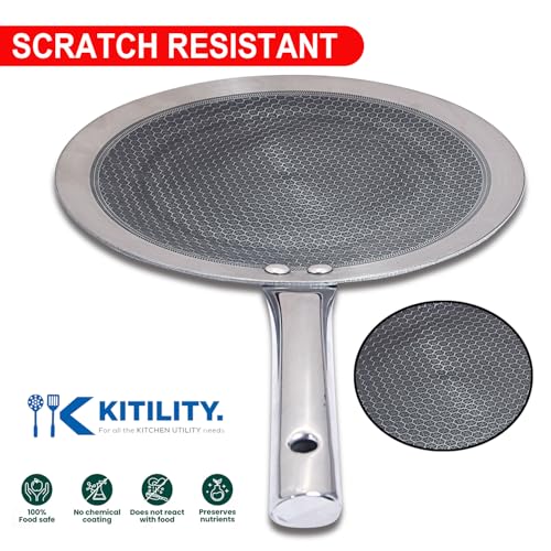 Image of Steels Hexa Comb Roti Tawa 28cm - 2.5mm Thick Triply Non-Stick Flat Pan for Rotis & Chapatis | Compatible with All Cooktops Including Gas & Induction | Durable Premium Design,Capacity 0.54ltr