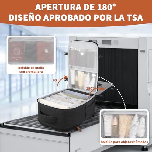 Mochila viaje equipaje de mano 40x30x20 maleta cabina pequeña para Easyjet, Vueling y Wizz Air 4