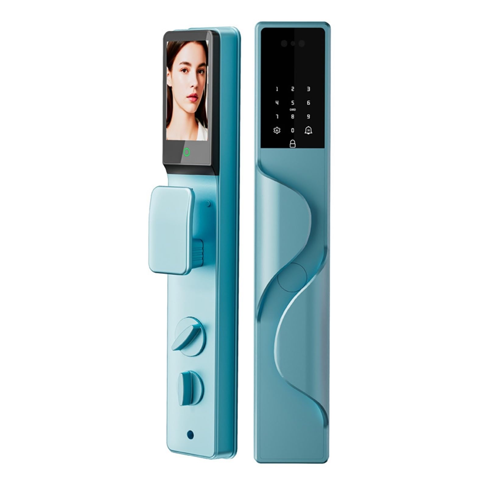 DIGNIFE Smart Door Lock, Home Smart Lock with Face Recognition Fingerprint and Password Unlock High Quality Electronic(Blu)