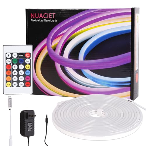 Image of LED Strip Lights for Bedroom 16.4ft Flexible Waterproof RGB Neon Light Strips Color Changing Lights with Power Supply Silicone Neon Multiple Modes Rope Lights for Party Indoor and Outdoor Decoration