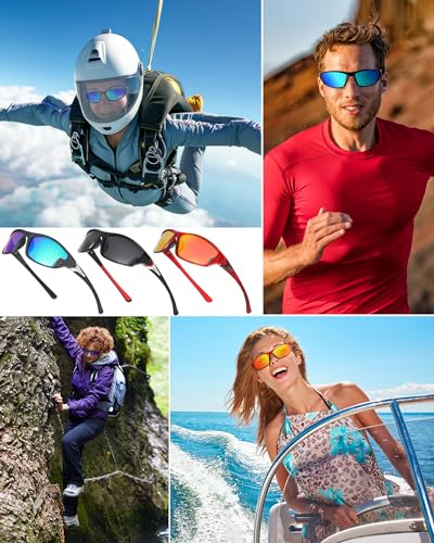 Image of Frienda 6 Pack Polarized Sport Sunglasses for Men Multipack Fit over Glasses Pack Lot Set Men's Sport Fishing Eyeglasses