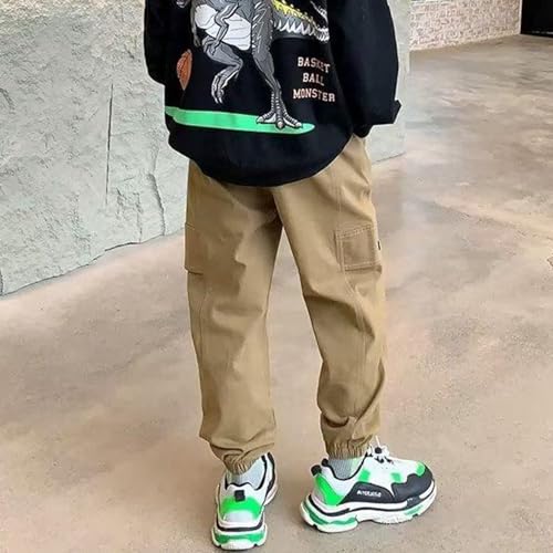 Boys Cargo Joggers Pants Elastic Waist Casual Jogging Trousers Bottom for Kids2
