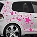 Baumgartner 64-teiliges Stern Tuning Auto Aufkleber Styling Sticker Set - ST_002 (041 pink)