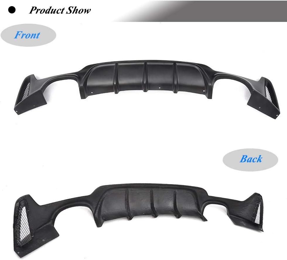 Rear Diffuser Fits for BMW 4 Series F32 F33 F36 435i 420i 440i M-Sport 2-Door 4-Door 2013-2018 FRP Rear Diffuser Bumper Lip Spoiler(Quad Exhaust Twin Outlet)