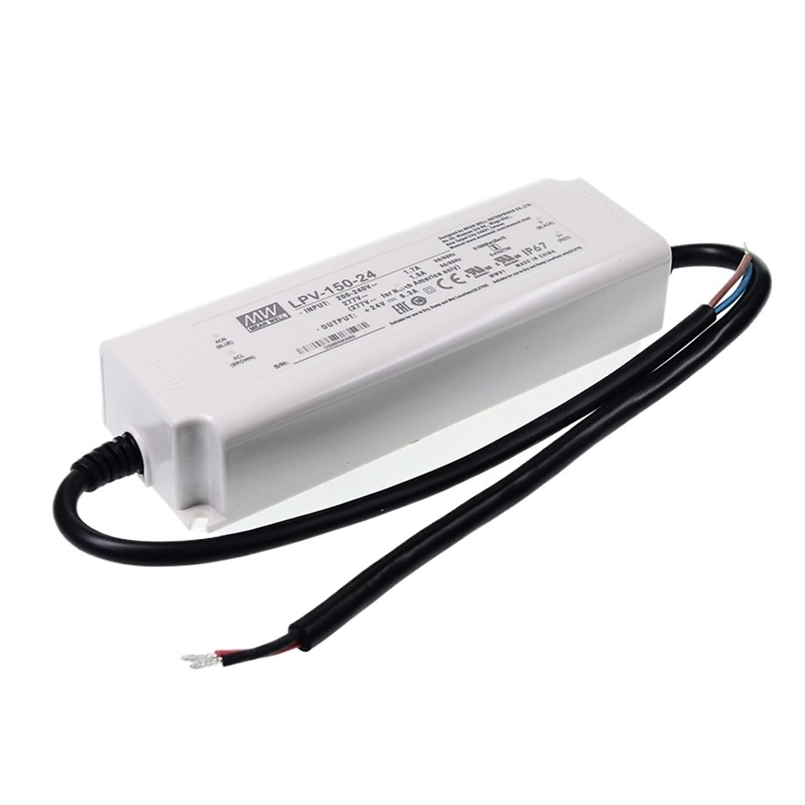 FCARUMIQP LED Driver LPV-150-24 24V 6.3A 150W Waterproof Constant Voltage DC Light Strip Switching Power Supply