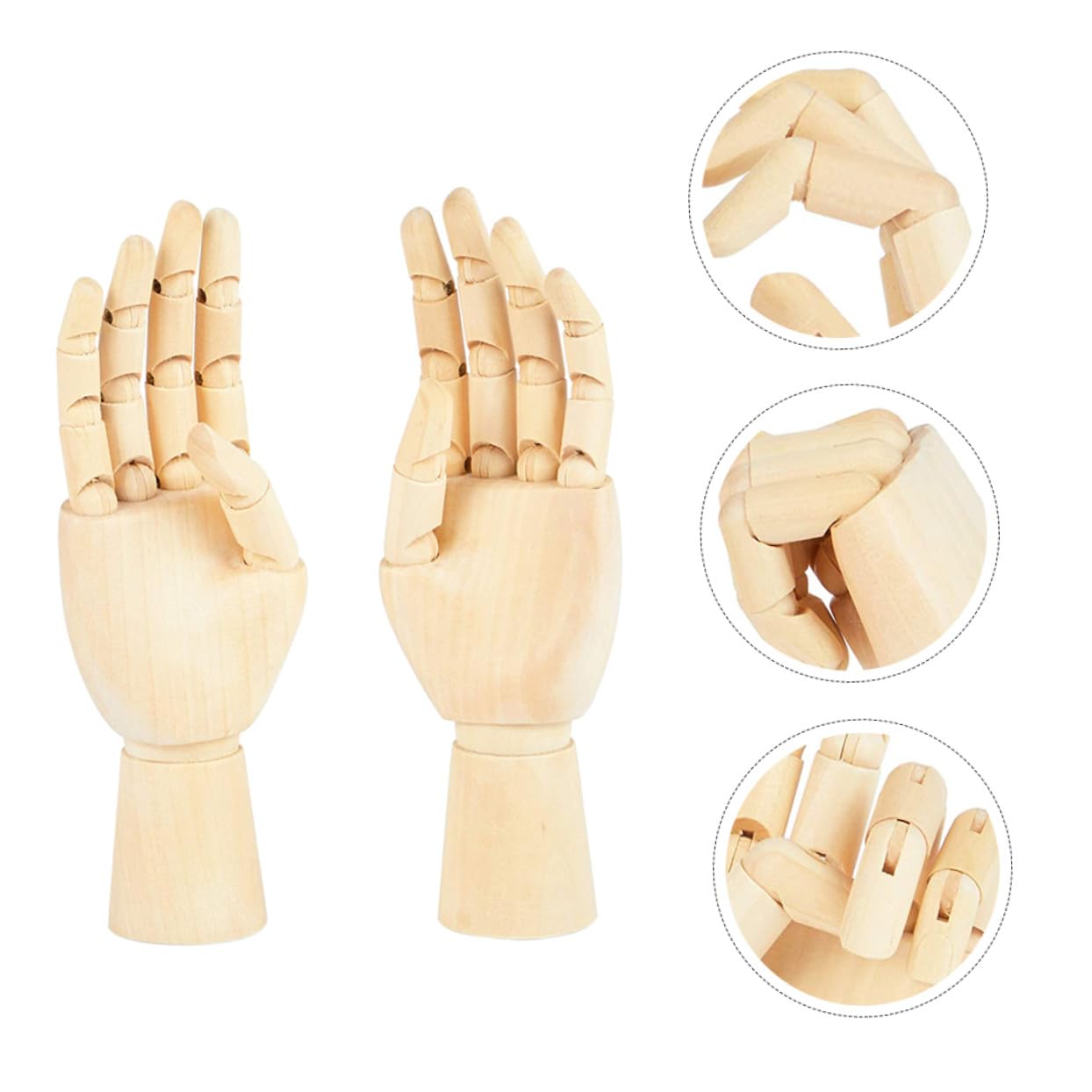 Modèles de Mains Articulées en Bois, 2 Pièces, Décoration de Bureau