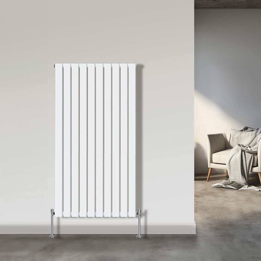 Nrg White 1600X680mm Single Flat Panel Designer Tall Vertical Radiator Central Heating