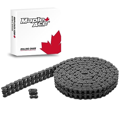 MAPLE ACE 80H-2 Heavy Duty Roller Chain Double Strand 10 Feet Plus Connecting Master Link