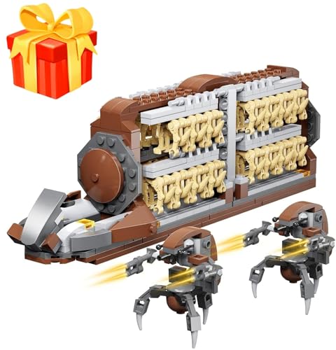 Generisch Battle Army Clone Platoon Attack Craft Building Kit 32-Piece Battle Soldiers Troop Carrier with 2 Droidekas Building Blocks Action Figures (32 Pieces Clone Soldier)