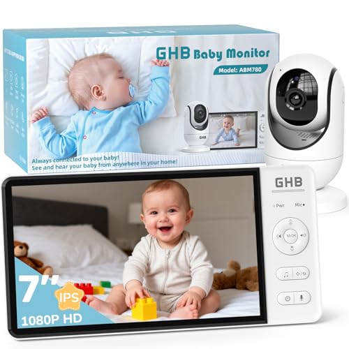 GHB Babyphone mit Kamera 7 Zoll 1080P IPS HD-Bildschirm 5000 mAh Max. 360 Stunden im VOX-Modus 4X Zoom 8 Schlaflieder Nachtsicht GHB Babyphone mit Kamera 7 Zoll 1080P IPS HD-Bildschirm 5000 mAh Max. 360 Stunden im VOX-Modus 4X Zoom 8 Schlaflieder Nachtsicht