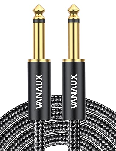 VANAUX 1/4 Inch Straight Instrument Cable 6.35mm Mono Jack TS Speaker Cable Compatible with Guitar,Keyboards,Bass,Electronic Drum,Pedal Effects,Amplifier,Audio Mixer,Speaker (10Feet/3m)
