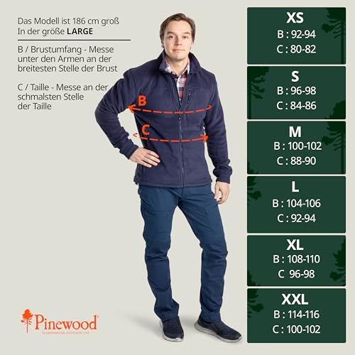 Pinewood Herren Fleecejacke Outdoor aus 100% übergebliebenen Stoffen, ideale Fleece Jacke für die Jagd, den Hundesport & zum Wandern