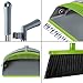Been5le Extendable Broom and Dustpan Set, Self-Cleaning with Dust Pan Teeth, Long Handle Broom and Dustpan Combo, Upright Broom Set for Home Kitchen Room Office Lobby Floor Use (Gray &Green)