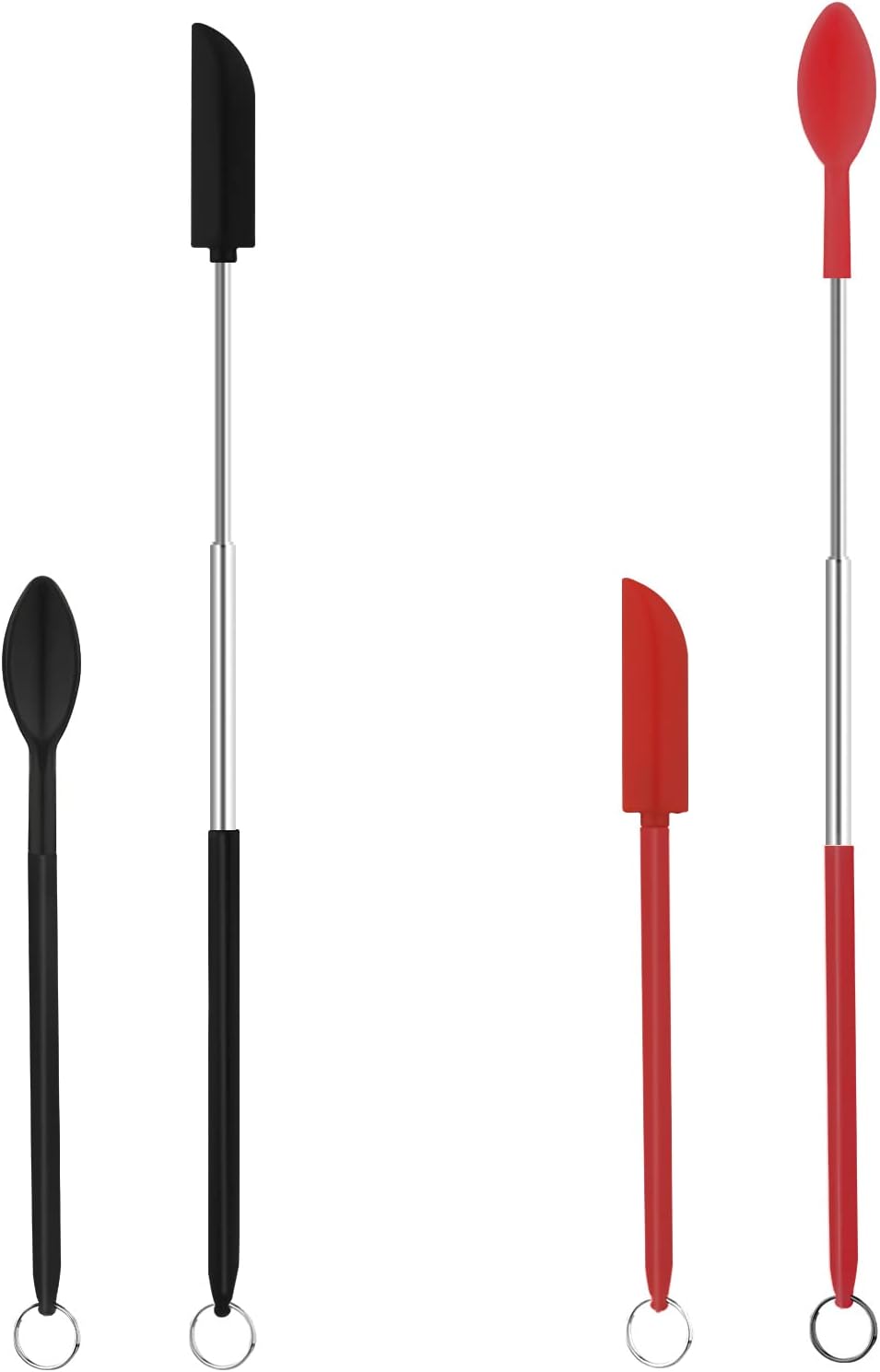 SAVITA Spatula and Spoon Sets Silicone, 2pcs Telescopic