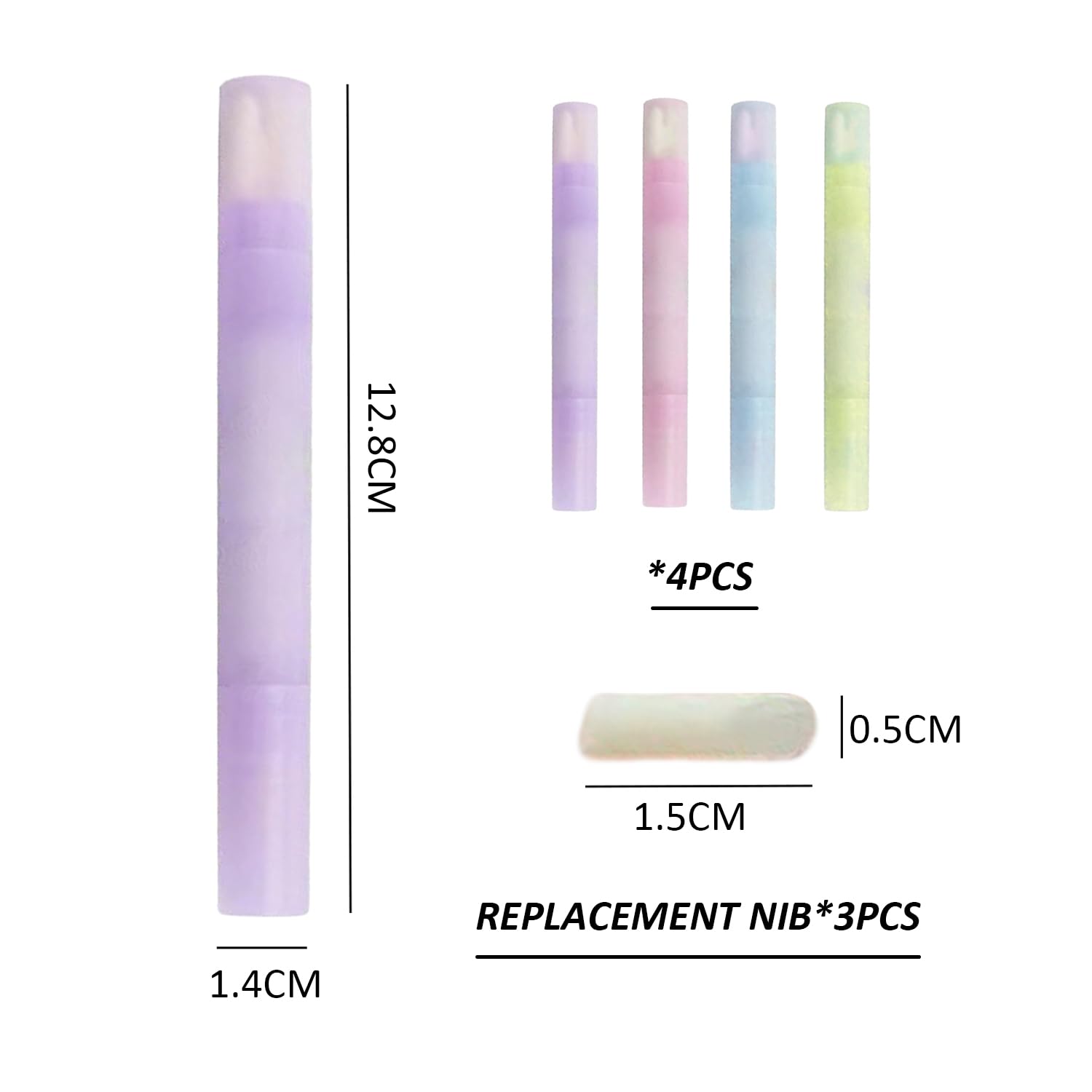 Confezione da 4 penne di correzione per unghie, 12 punte di ricambio, penna di correzione per nail art