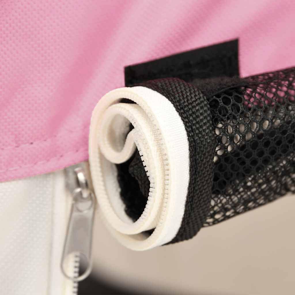 vidaXL Box per Cani Pieghevole con Borsa Trasporto Rosa 125x125x61 cm Recinto