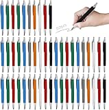 GBKDQQ 50 Stück Ergonomische Kugelschreiber, Rutschfester Kulli 8 Farben Druckkugelschreiber Großraumine Kuli für Büro und Haushalt Kulis Blauschreibend (Schwarz)