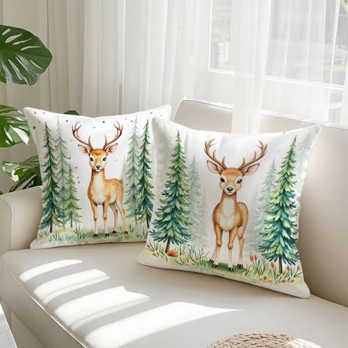 Housse coussin Noël velours imperméable pour décorer le canapé du salon