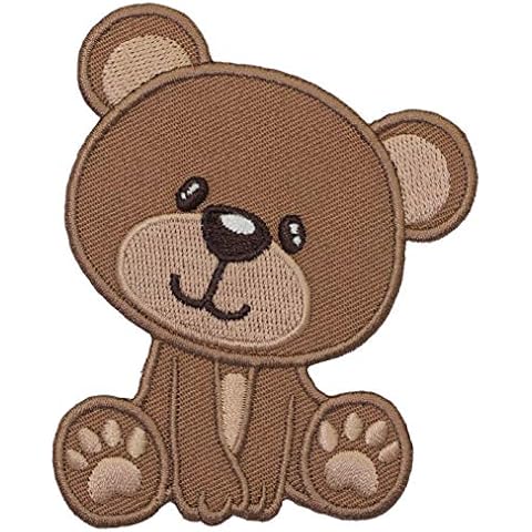 PatchMommy Teddy Bear Patch, Iron On/Sew On - Embroidered Applique Motif for Children Kids Baby Cover