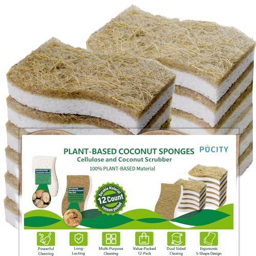 Natural Biodegradable Dish Sponge Pack of 12