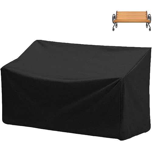 Epicover Outdoor Bench Cover, 210D Heavy Duty 2-Seater Patio Bench Furniture Covers with Air Vents, All Weather Resistant Bench Cover for Patio Furniture, 53L x 26W x 35H inches (2-Seater) (2-Seater)
