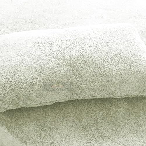 PARADISE STAR Teddy Fleece Duvet Quilt Cover Bedding Set including Matching Pillowcase Fluffy Thermal Warm and Cosy Cream Single 135cm x 200cm Approximate - Image 4