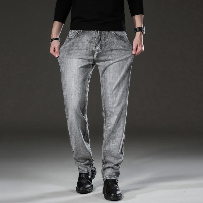 Casual Stretch Slim-fit Basic Jeans Business Retro Solid Jeans4