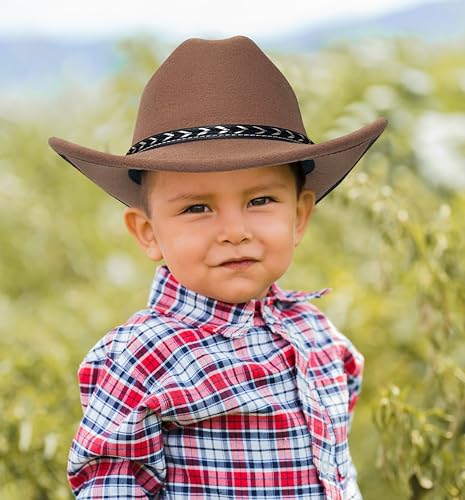 Jastore Kids Cowboy Hat for Girls Boys Western Cowgirl Hat with Buckle Belt Cattleman Style Cowboy Hat4