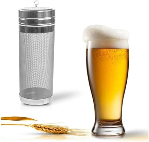 Filtro de tolva seca de cerveza, filtro de salto de acero inoxidable de malla de 300 micrones, cartucho para hervidor de cerveza casero (2.8 x 7.1
