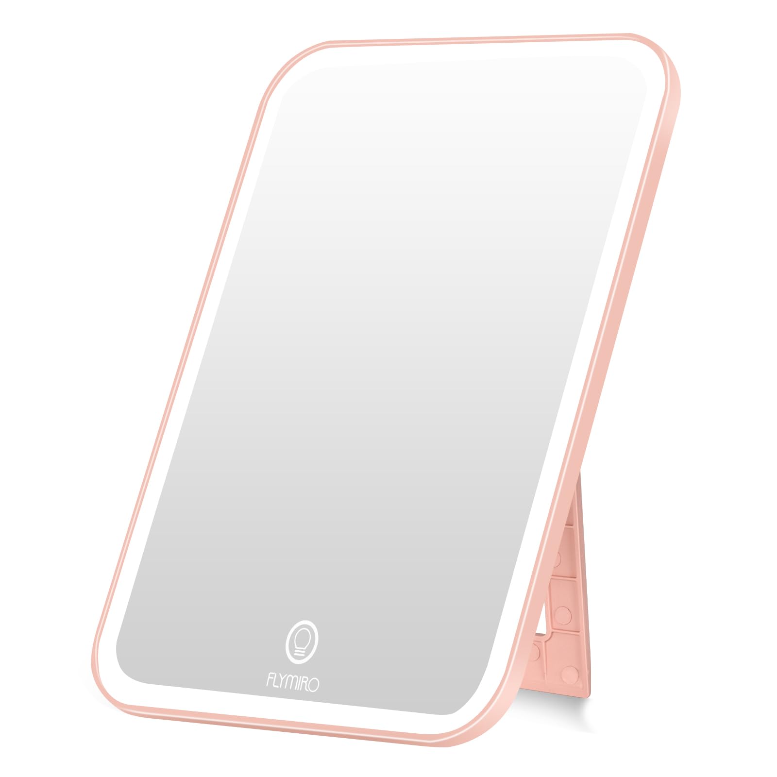 Lighted Makeup Mirror with Lights, Vanity Mirror with LED Brightness Adjustable Portable USB Rechargeable, Light Up Tabletop Cosmetic Compact Mirror for Makeup,Travel