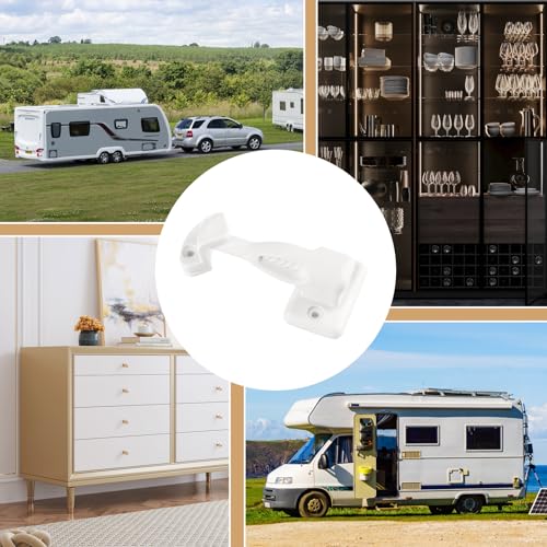 Chenove 1 Stücke Türfeststeller Wohnmobil, Türfeststeller Wohnwagen 90° Drehung, Wohnwagen Türfeststellers mit Drehbarer Verriegelung,Wohnmobil Fensterverschluss Für Möbel Oder Boot (Weiß)