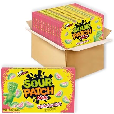 SOUR PATCH KIDS Watermelon Soft & Chewy Candy, Bulk Candy, Mothers Day Candy, 12 - 3.5 oz Boxes