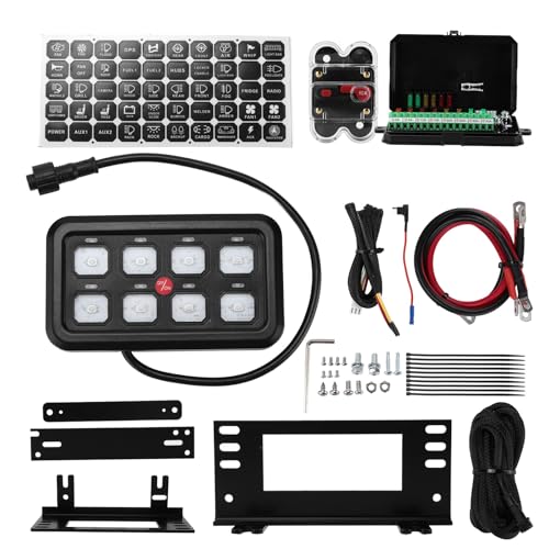 Painel de Botão de Pressão, Bloco de Fusíveis de 8 Vias, Plug and Play, Função Regulável Automática