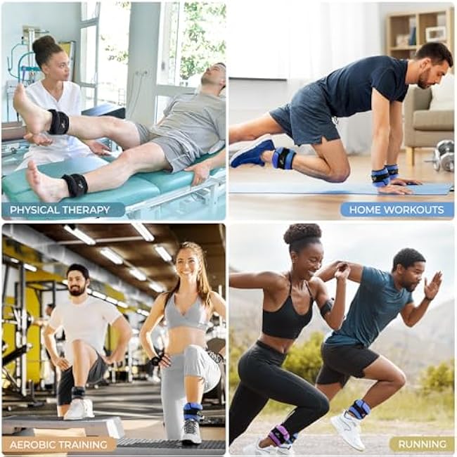 Sportneer Adjustable Ankle Weights ¨C Portable Leg & Wrist Weight Cuffs, Wearable Fitness Weights for Gym, Home, Walking & Workouts