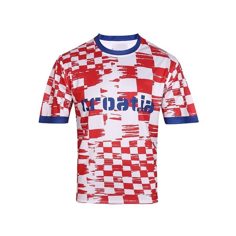 2026 Men's Retro National Team Football Jersey European 16 Country Classic Sports Style Breathable Fan(Croatia,XXL)