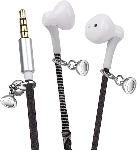 Miniatura 7 de URIZONS Auriculares intrauditivos Jack de 0.138 in con micrófono, cable sin enredos, sonido pesado, pulsera de graves estéreo compatibles con