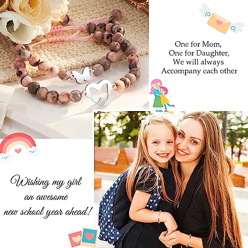HGDEER Back to School Gifts for Daughter Granddaughter Mommy and Me Matching Heart/Butterfly Bracelets Set for Girls3