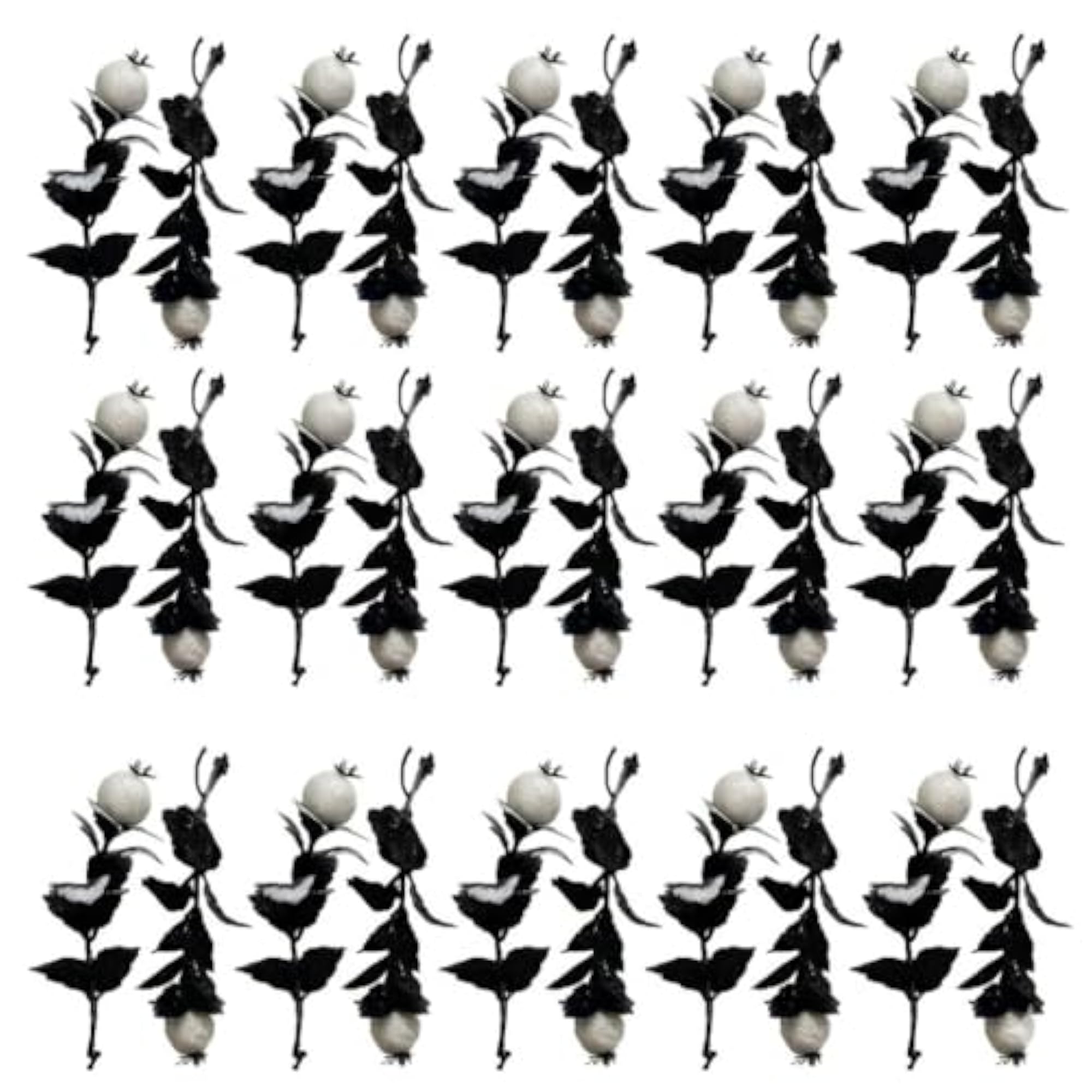Artificial Mini Plastic Black Tree with White Cherry Flowers