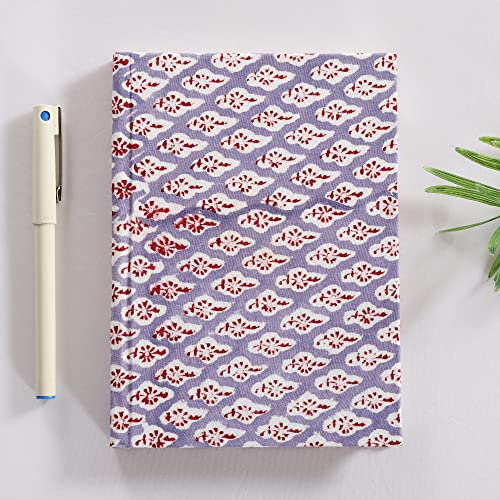 Image of Ravaiyaa - Attitude is everything Hand Block Printed Fabric Journal Handbound Notebook Gifts for Writers Recycled Paper Notebook Diary